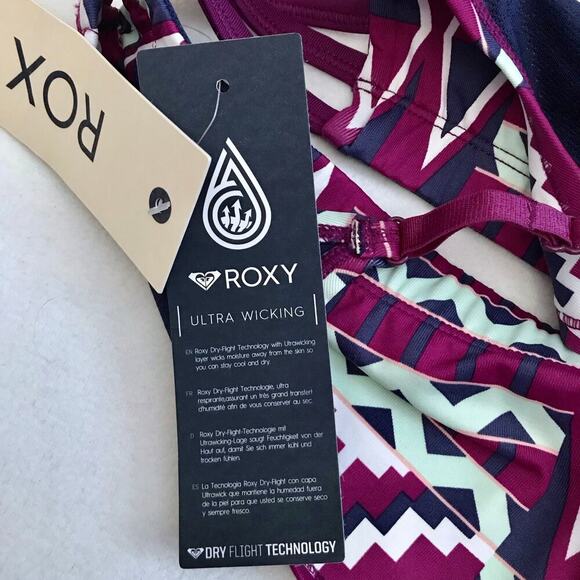 Roxy NWT Aztec Pull On Sports Bra Women M - Picture 9 of 10
